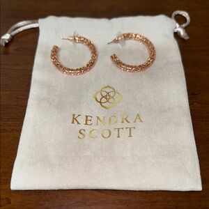 Kendra Scott Rose Gold Filigree Hoop Earrings